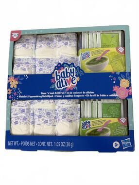 Baby Alive Diaper Snack Refill Pack Doll Accessory Set